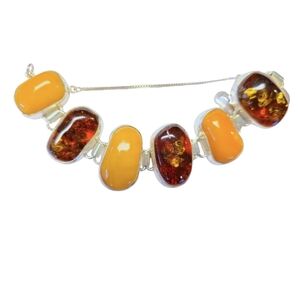 Sterling Silver Amber Bracelet
